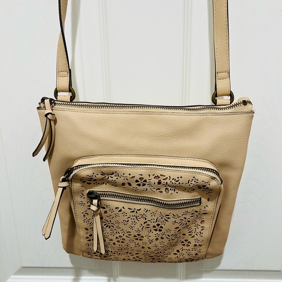 Sonoma Good For Life Cross Body Beige Purse With Zipper Closure With 7 Pockets - Picture 2 of 11